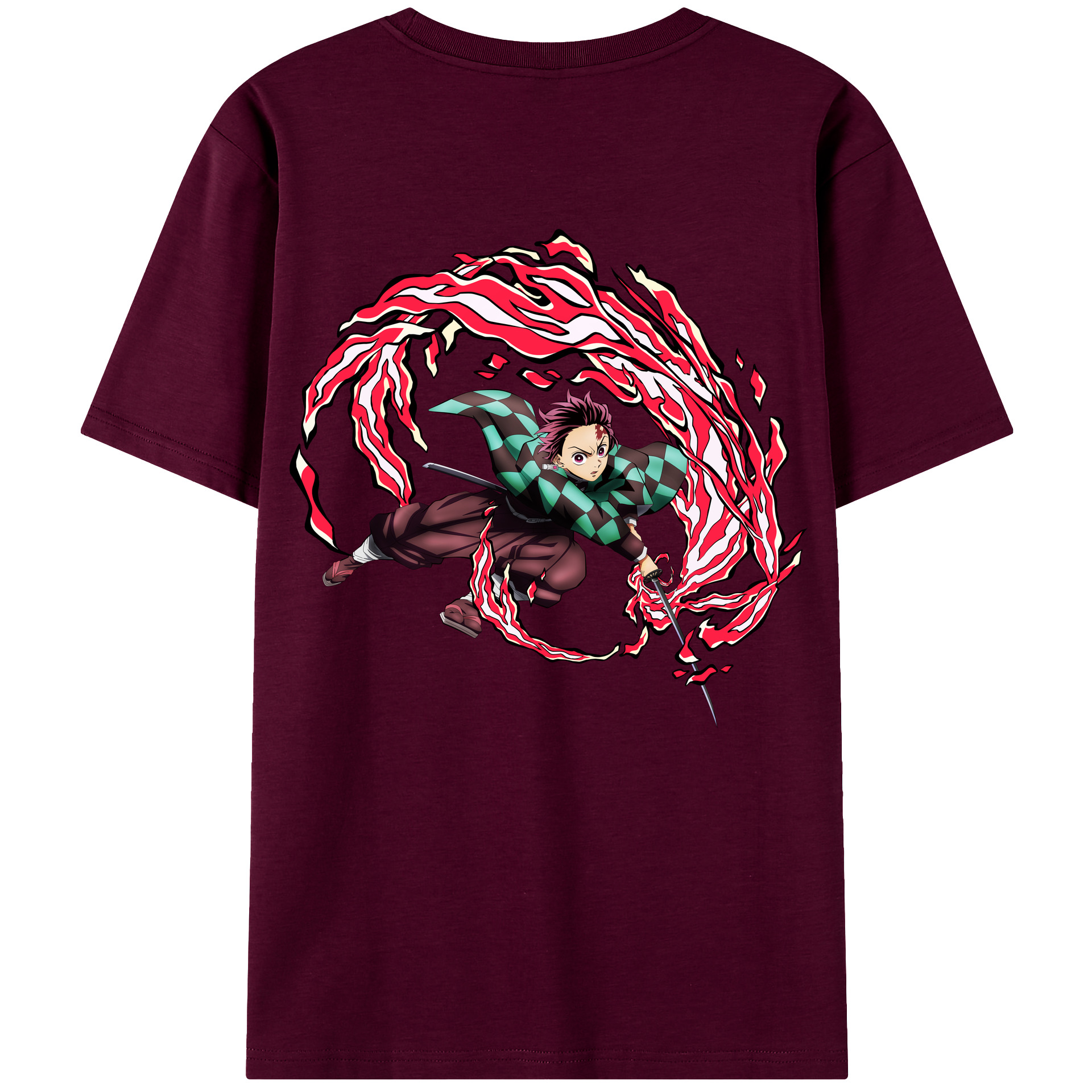 （画像用） 鬼滅の刃 竈門 炭治郎／かまど たんじろう Kamado Tanjirou レディース半袖Tシャツ(バックプリント)